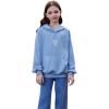 imageFloerns Girls Heart Graphic Print Long Sleeve Hooded Sweatshirt Pullover TopsLight Blue