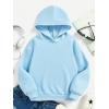 imageFloerns Girls Heart Graphic Print Long Sleeve Hooded Sweatshirt Pullover TopsLight Blue Slogan