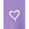 imageFloerns Girls Heart Graphic Print Long Sleeve Hooded Sweatshirt Pullover TopsLilac Purple