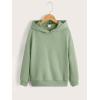 imageFloerns Girls Heart Graphic Print Long Sleeve Hooded Sweatshirt Pullover TopsMint Green