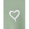 imageFloerns Girls Heart Graphic Print Long Sleeve Hooded Sweatshirt Pullover TopsMint Green Heart