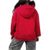 imageFloerns Girls Heart Graphic Print Long Sleeve Hooded Sweatshirt Pullover TopsRed Graphic
