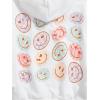imageFloerns Girls Heart Graphic Print Long Sleeve Hooded Sweatshirt Pullover TopsWhite Smile