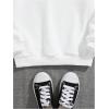 imageFloerns Girls Heart Graphic Print Long Sleeve Hooded Sweatshirt Pullover TopsWhite Smile