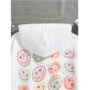 imageFloerns Girls Heart Graphic Print Long Sleeve Hooded Sweatshirt Pullover TopsWhite Smile