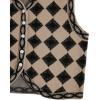 imageFloerns Womens Argyle V Neck Button Front Cardigan Sleeveless Knit Sweater VestBeige