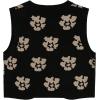 imageFloerns Womens Argyle V Neck Button Front Cardigan Sleeveless Knit Sweater VestBlack Flower