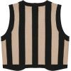 imageFloerns Womens Argyle V Neck Button Front Cardigan Sleeveless Knit Sweater VestBlack Striped