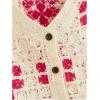 imageFloerns Womens Argyle V Neck Button Front Cardigan Sleeveless Knit Sweater VestHot Pink