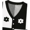 imageFloerns Womens Argyle V Neck Button Front Cardigan Sleeveless Knit Sweater VestMulti Flower