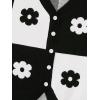 imageFloerns Womens Argyle V Neck Button Front Cardigan Sleeveless Knit Sweater VestMulti Flower
