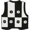 imageFloerns Womens Argyle V Neck Button Front Cardigan Sleeveless Knit Sweater VestMulti Flower