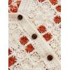 imageFloerns Womens Argyle V Neck Button Front Cardigan Sleeveless Knit Sweater VestOrange