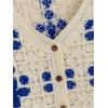 imageFloerns Womens Argyle V Neck Button Front Cardigan Sleeveless Knit Sweater VestRoyal Blue