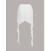 imageFloerns Womens Asymmetrical Side Ruched Ruffle Trim Low Waist Mini SkirtA White