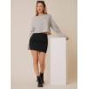 imageFloerns Womens Basic High Waist Bodycon Pencil Solid Short Mini SkirtsBlack