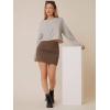 imageFloerns Womens Basic High Waist Bodycon Pencil Solid Short Mini SkirtsBrown