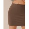 imageFloerns Womens Basic High Waist Bodycon Pencil Solid Short Mini SkirtsBrown