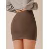 imageFloerns Womens Basic High Waist Bodycon Pencil Solid Short Mini SkirtsBrown