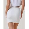 imageFloerns Womens Basic High Waist Bodycon Pencil Solid Short Mini SkirtsWhite