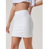 imageFloerns Womens Basic High Waist Bodycon Pencil Solid Short Mini SkirtsWhite