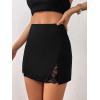 imageFloerns Womens Casual High Waist Skinny Shorts with PocketBlack Lace