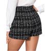 imageFloerns Womens Casual High Waist Skinny Shorts with PocketBlack Plaid