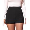 imageFloerns Womens Casual High Waist Skinny Shorts with PocketBlack Solid