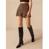 imageFloerns Womens Casual High Waist Skinny Shorts with PocketBrown Leopard