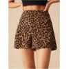 imageFloerns Womens Casual High Waist Skinny Shorts with PocketBrown Leopard