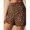imageFloerns Womens Casual High Waist Skinny Shorts with PocketBrown Leopard