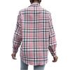 imageFloerns Womens Casual Long Sleeve Button Down Plaid Shirt Blouse TopPink Multi