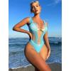 imageFloerns Womens Cut Out Fishnet Teddy Lingerie Mesh One Piece BodysuitBlue