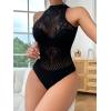 imageFloerns Womens Cut Out Fishnet Teddy Lingerie Mesh One Piece BodysuitLake Black