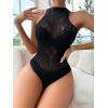 imageFloerns Womens Cut Out Fishnet Teddy Lingerie Mesh One Piece BodysuitLake Black