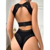 imageFloerns Womens Cut Out Fishnet Teddy Lingerie Mesh One Piece BodysuitLake Black
