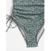 imageFloerns Womens Floral One Piece Swimsuit Tummy Control Scoop Neck Drawstring Monokini Bathing Suit SwimwearDark Green