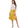 imageFloerns Womens Mock Neck Guipure Lace Trim Embroidery Blouse TopsA White