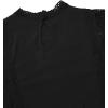 imageFloerns Womens Mock Neck Guipure Lace Trim Embroidery Blouse TopsBlack Solid