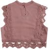 imageFloerns Womens Mock Neck Guipure Lace Trim Embroidery Blouse TopsDusty Pink