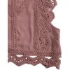 imageFloerns Womens Mock Neck Guipure Lace Trim Embroidery Blouse TopsDusty Pink