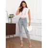 imageFloerns Womens Mock Neck Guipure Lace Trim Embroidery Blouse TopsWhite Cream