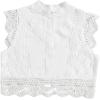 imageFloerns Womens Mock Neck Guipure Lace Trim Embroidery Blouse TopsWhite Plain