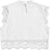 imageFloerns Womens Mock Neck Guipure Lace Trim Embroidery Blouse TopsWhite Plain
