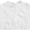 imageFloerns Womens Mock Neck Guipure Lace Trim Embroidery Blouse TopsWhite Plain