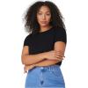 imageFloerns Womens Plus Size 2 Pcs Basic Short Sleeve Solid Crop Tops Tee ShirtsBlack and White