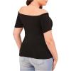 imageFloerns Womens Plus Size Basic Off Shoulder Tshirt TopA Black