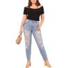 imageFloerns Womens Plus Size Basic Off Shoulder Tshirt TopA Black