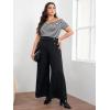 imageFloerns Womens Plus Size Basic Off Shoulder Tshirt TopBlack and White