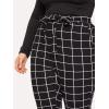 imageFloerns Womens Plus Size Plaid Pants Leggings Stretchy Elastic Waist Work Skinny PantsA Black Plaid